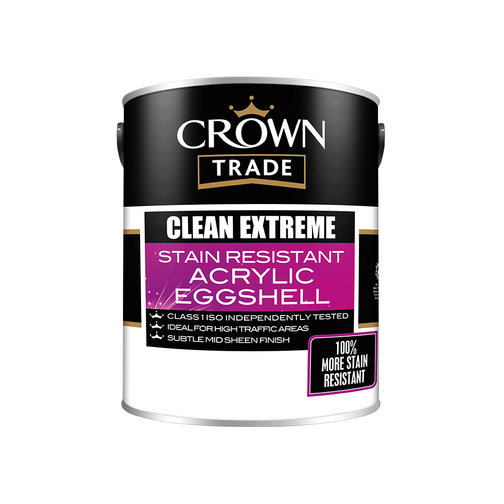 Crown Clean Extreme Acrylic Eggshell White 2.5L – Zyberltd